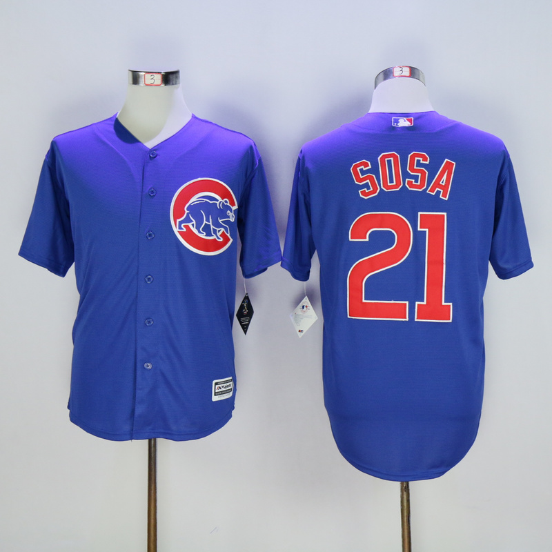 Men Chicago Cubs #21 Sosa Blue MLB Jerseys->chicago cubs->MLB Jersey
